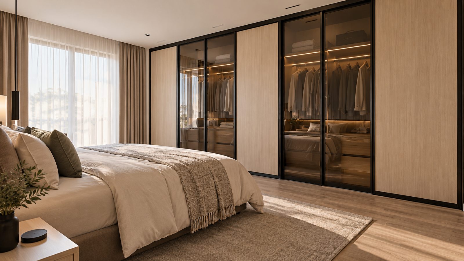 Closet de dormitorio con puertas correderas